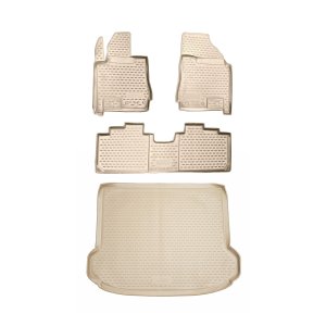 Cadillac SRX Floor-Trunk Mats - Omac - 3D - Beige - 2010-2016